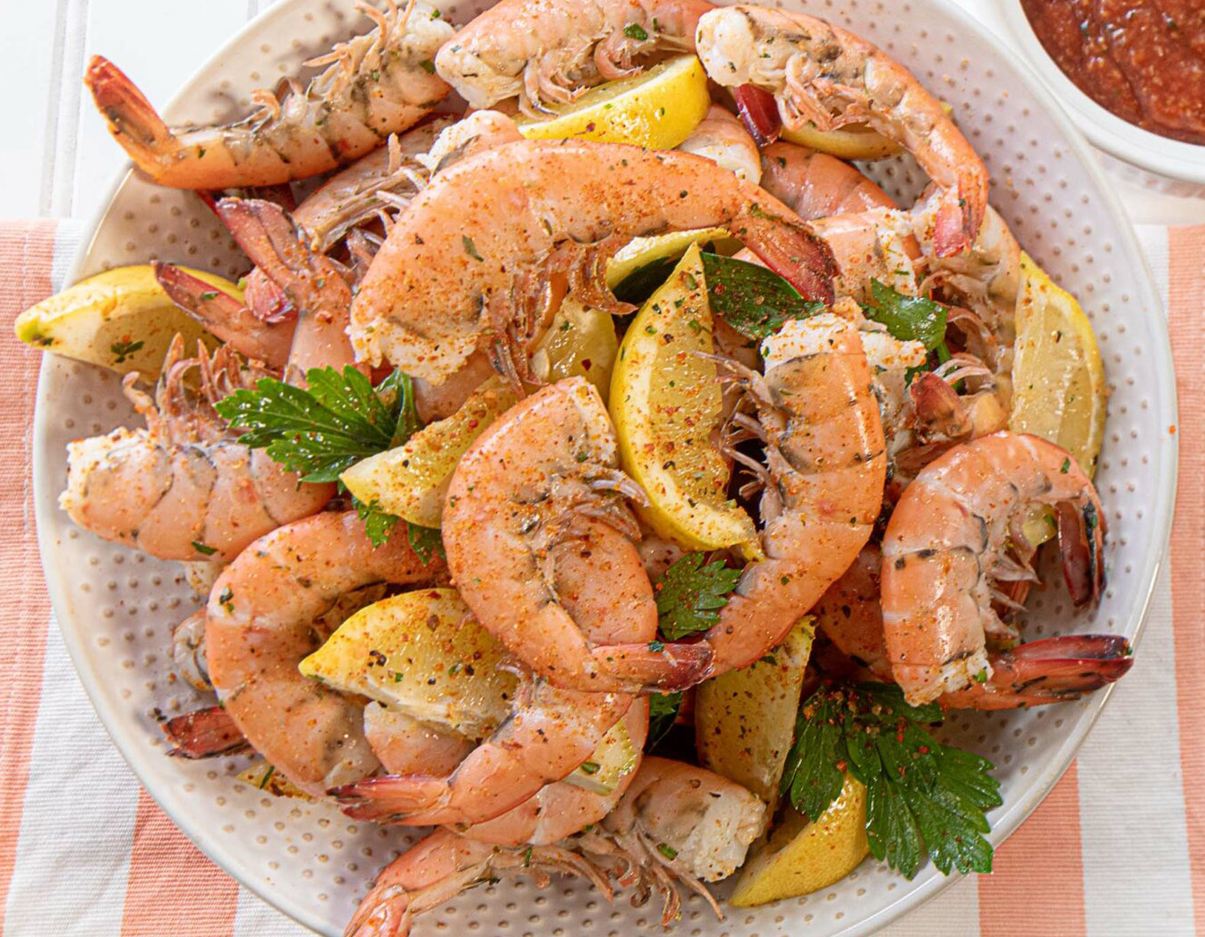 Peel and eat Florida Shrimp with Smokey Cocktail Sauce